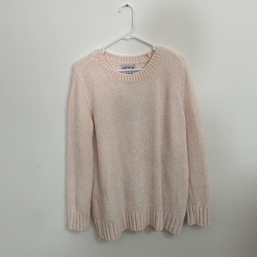 Soft fuzzy cream sweater